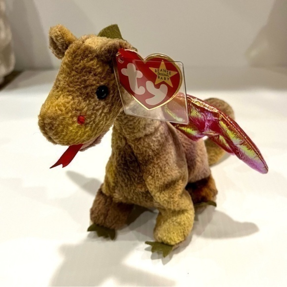 Vintage 1998 Ty Beanie Babies Scorch Dragon NWT with tag protector
